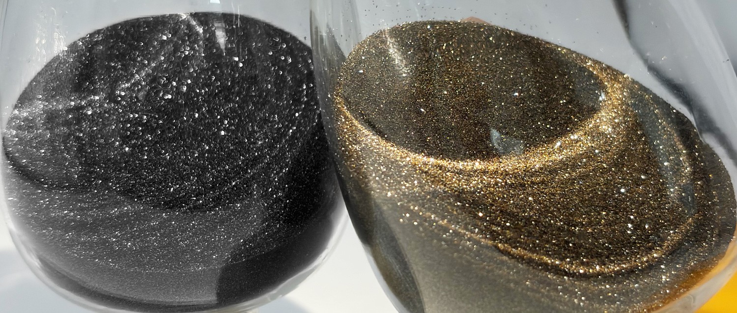 Bright, incredibly hard little single crystals.